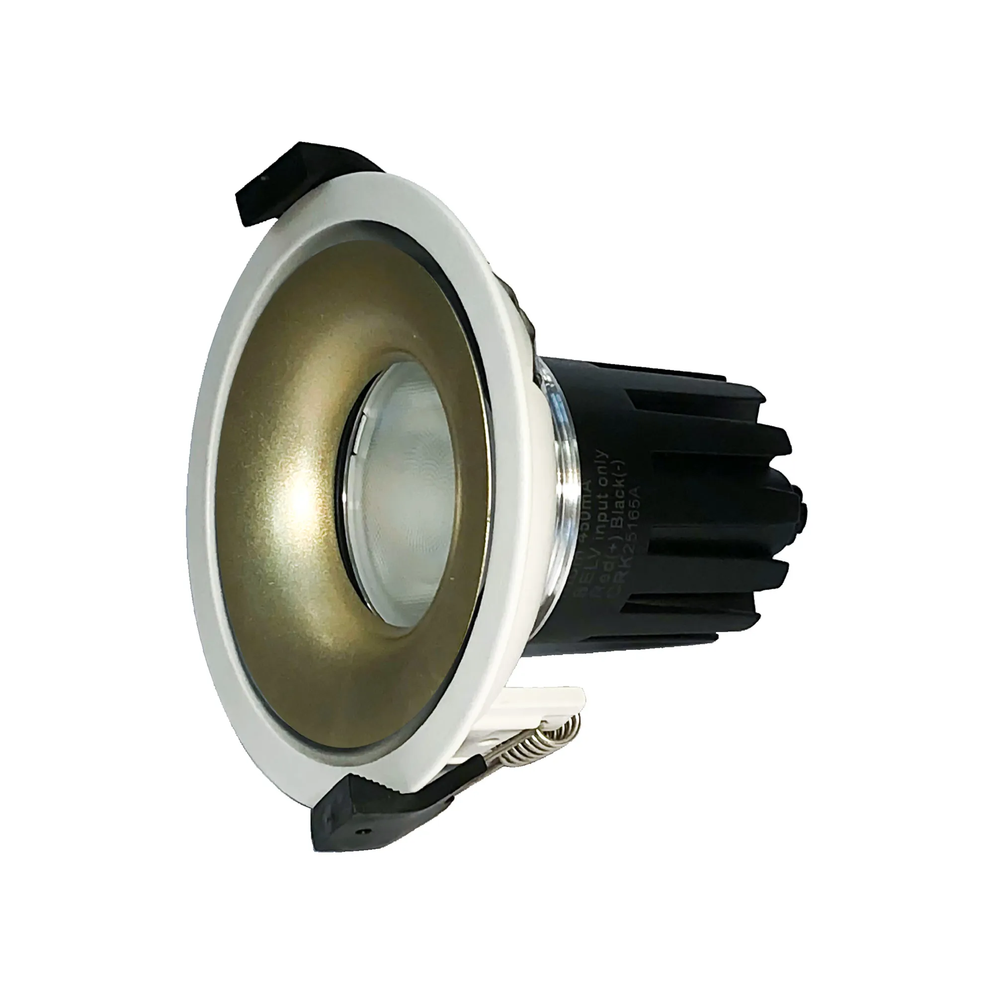 DM202591  Bolor 15 Powered by Philips 15W 1350lm 3000K 24° Engine, 350mA,White/Gold, Fixed Recessed Round Spotlight,IP20.